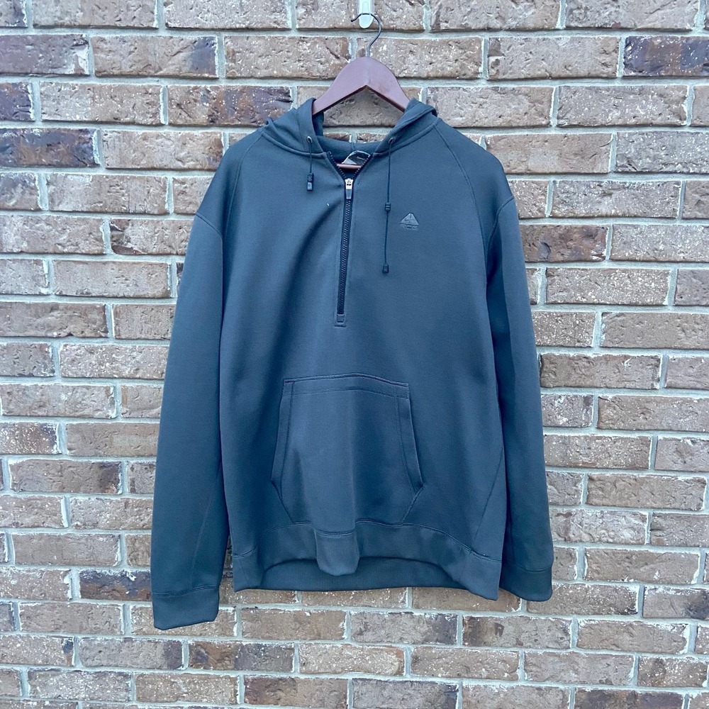 Vintage Grey Boxy Nike ACG Quarter Zip‎ Hooded Sweatshirt XL
